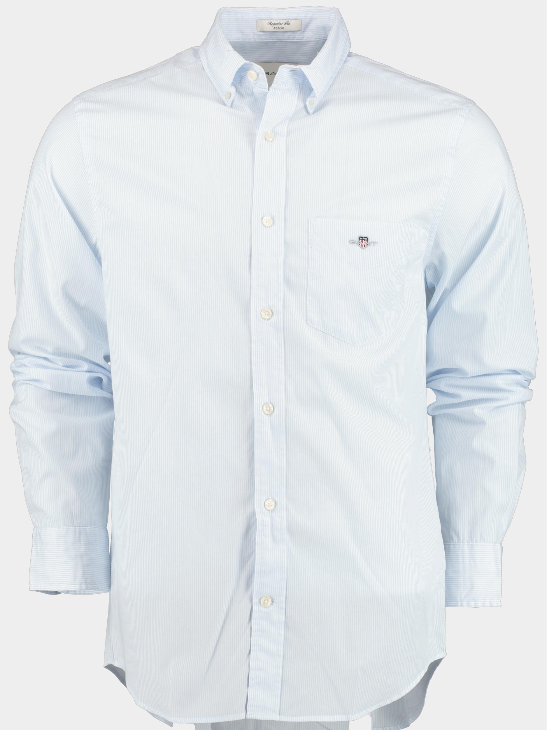 Gant Casual hemd lange mouw Blauw Reg Poplin Banker BD 3000140/455