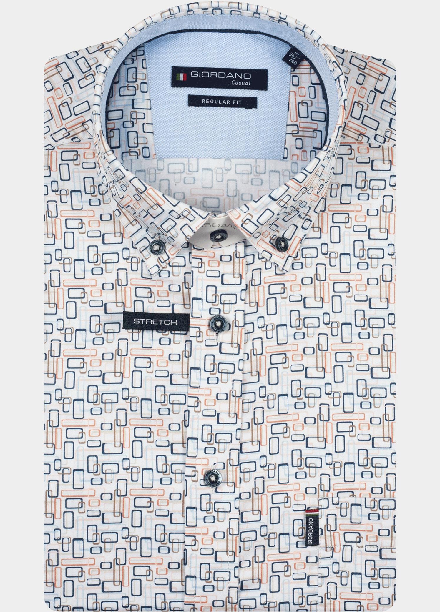 Giordano overhemd korte mouw heren Rood League Short Sleeve Button Do 616031/30