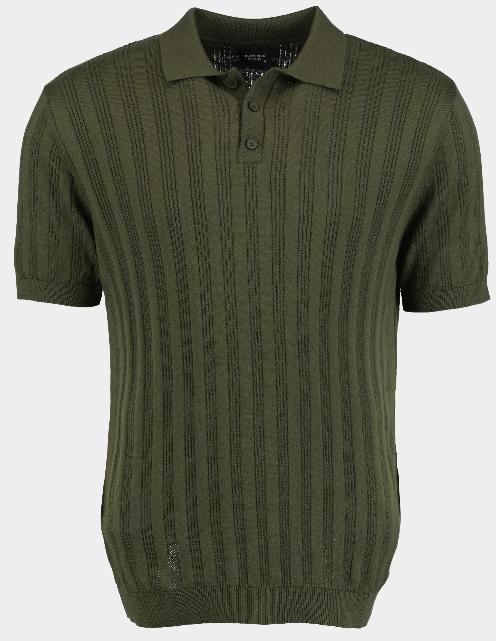 Bos Polo korte mouw Groen met ingebreid motief 316/8144