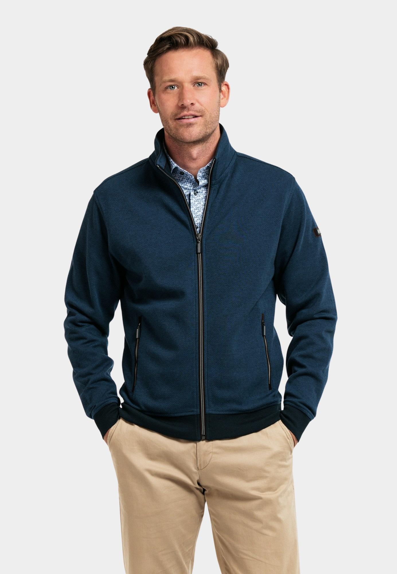 Baileys Vest Blauw Sweat Cardigan Zip 422201/67