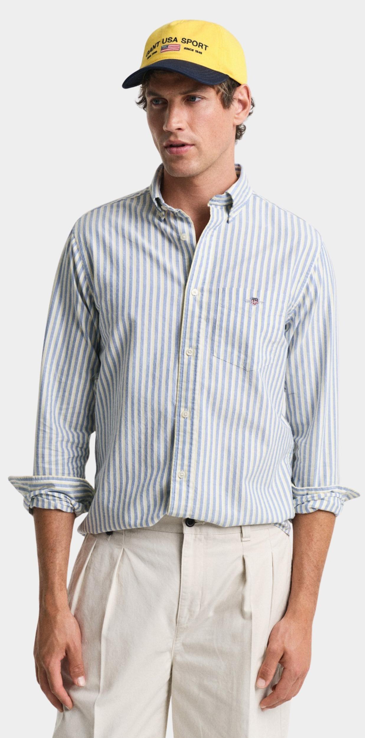 Gant Casual hemd lange mouw Blauw REG CLASSIC OXFORD STRIPE SHI 3250028/407