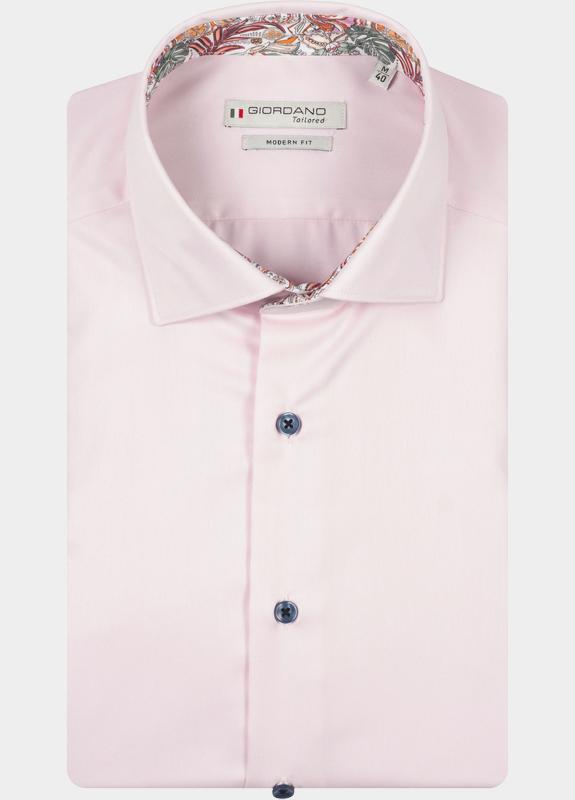 Giordano overhemd korte mouw heren Roze Ticino Short Sleeve Semi Cuta 616815/51