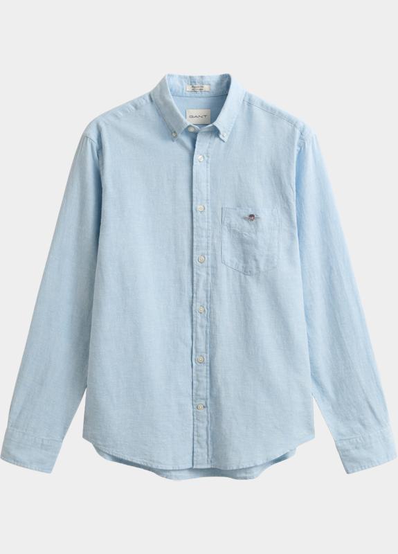 Gant Overhemd heren Blauw Overoverhemd van linnenmix 3250082/450