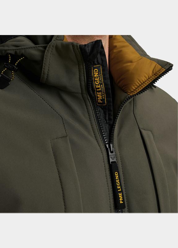 PME Legend Softshell Groen Semi long jacket HAWKDOWN Sof PJA2409140/8039
