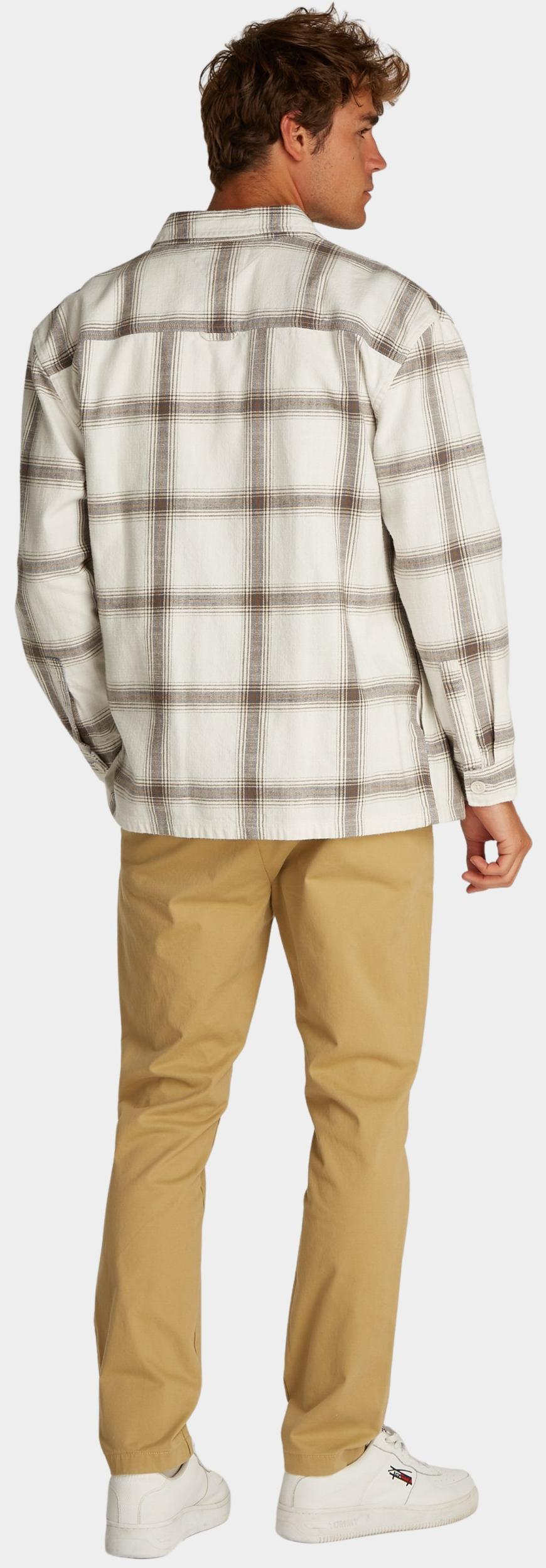 Tommy Jeans Overshirt Wit TJM COTTON SLUB CHECK OVERSHI DM0DM21343/YBH