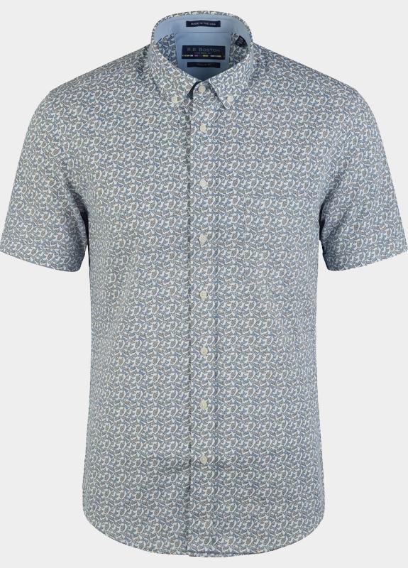 R.B. Boston overhemd korte mouw heren Blauw Marshall SS Button Down 616670/617