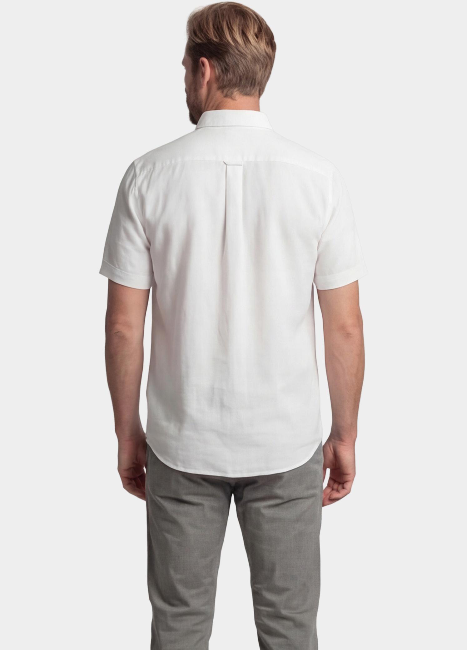 Giordano overhemd korte mouw heren Wit League Short Sleeve Button Do 616009/10
