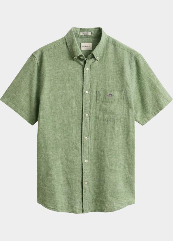 Gant overhemd korte mouw heren Groen Overoverhemd met korte mouwen 3250083/354