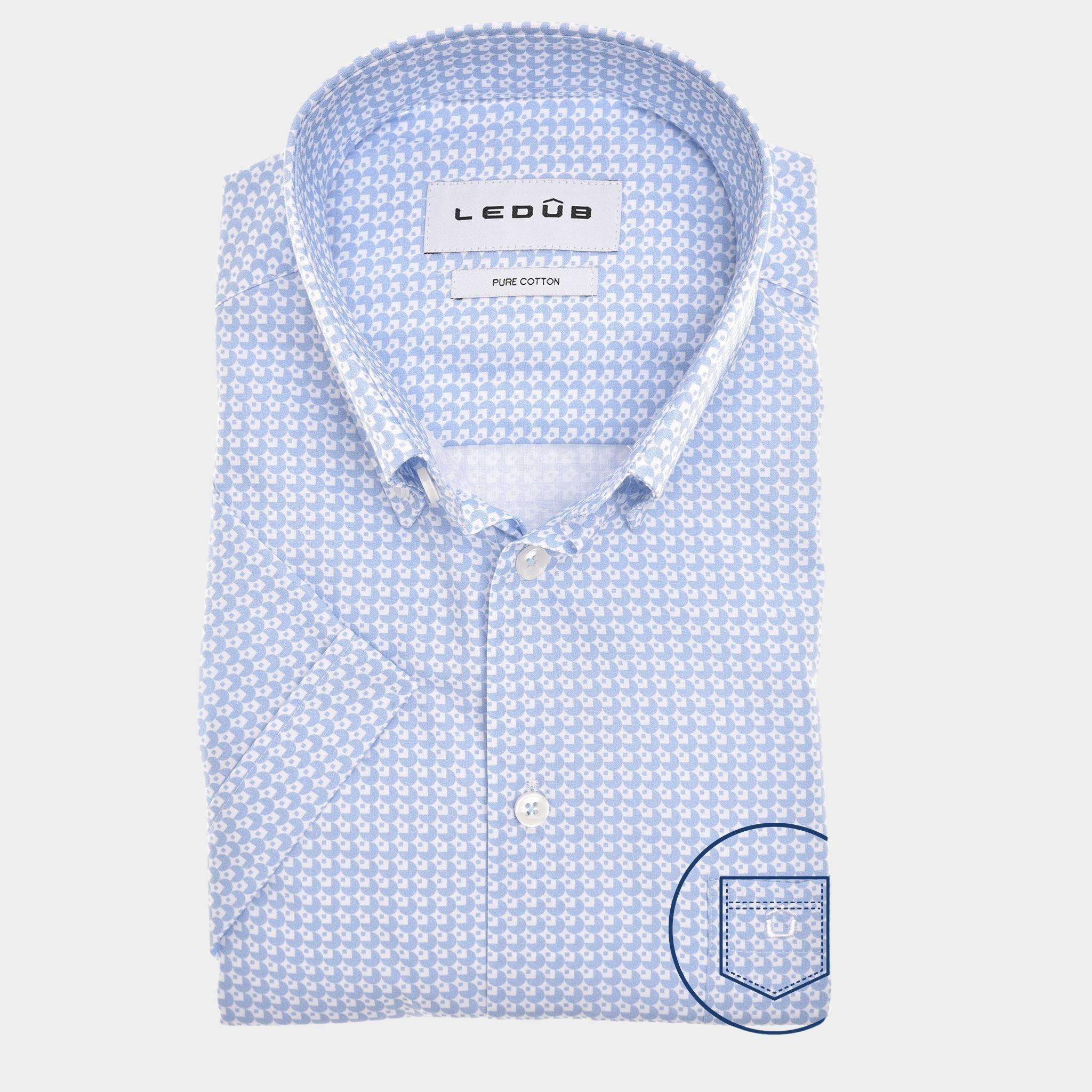 Ledub Business hemd korte mouw Blauw  0142801/130-000-000