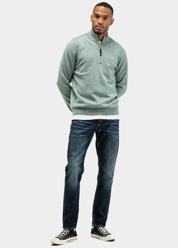 Butcher of Blue Half Zip Groen Clifden Halfzip 1926002/722