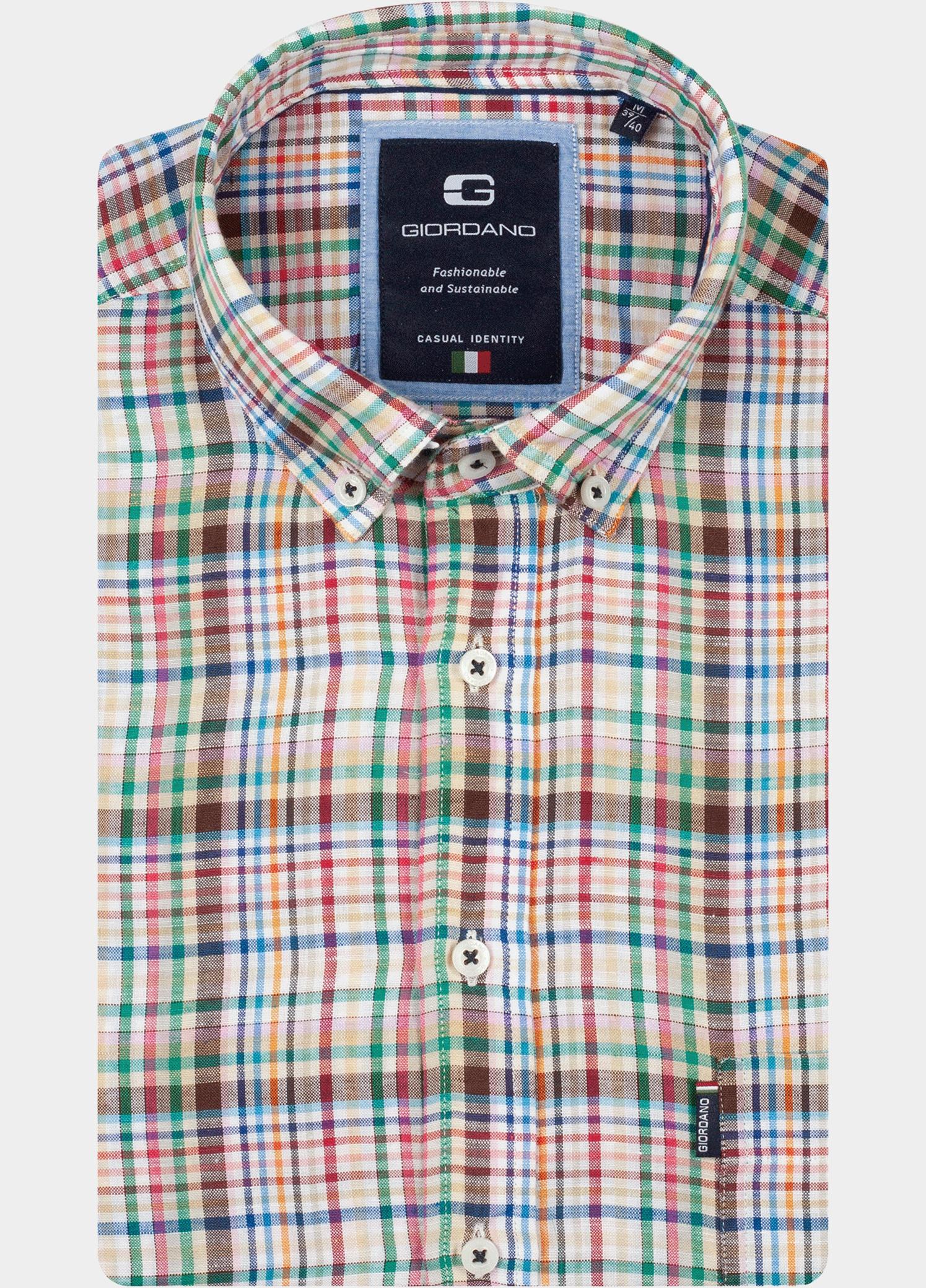 Giordano Overhemd heren Rood Brando Long Sleeve Button Dow 617307/30