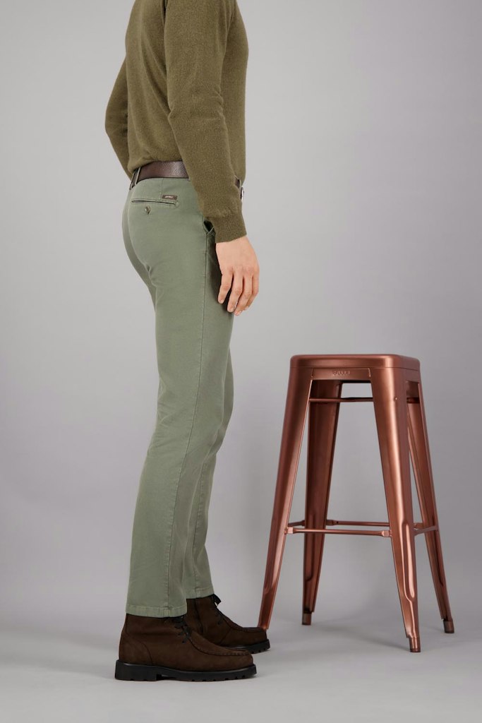 Gardeur Katoenen Broek Groen Hose Flatfront Slim Fit SAVAGE-2 60361/1074