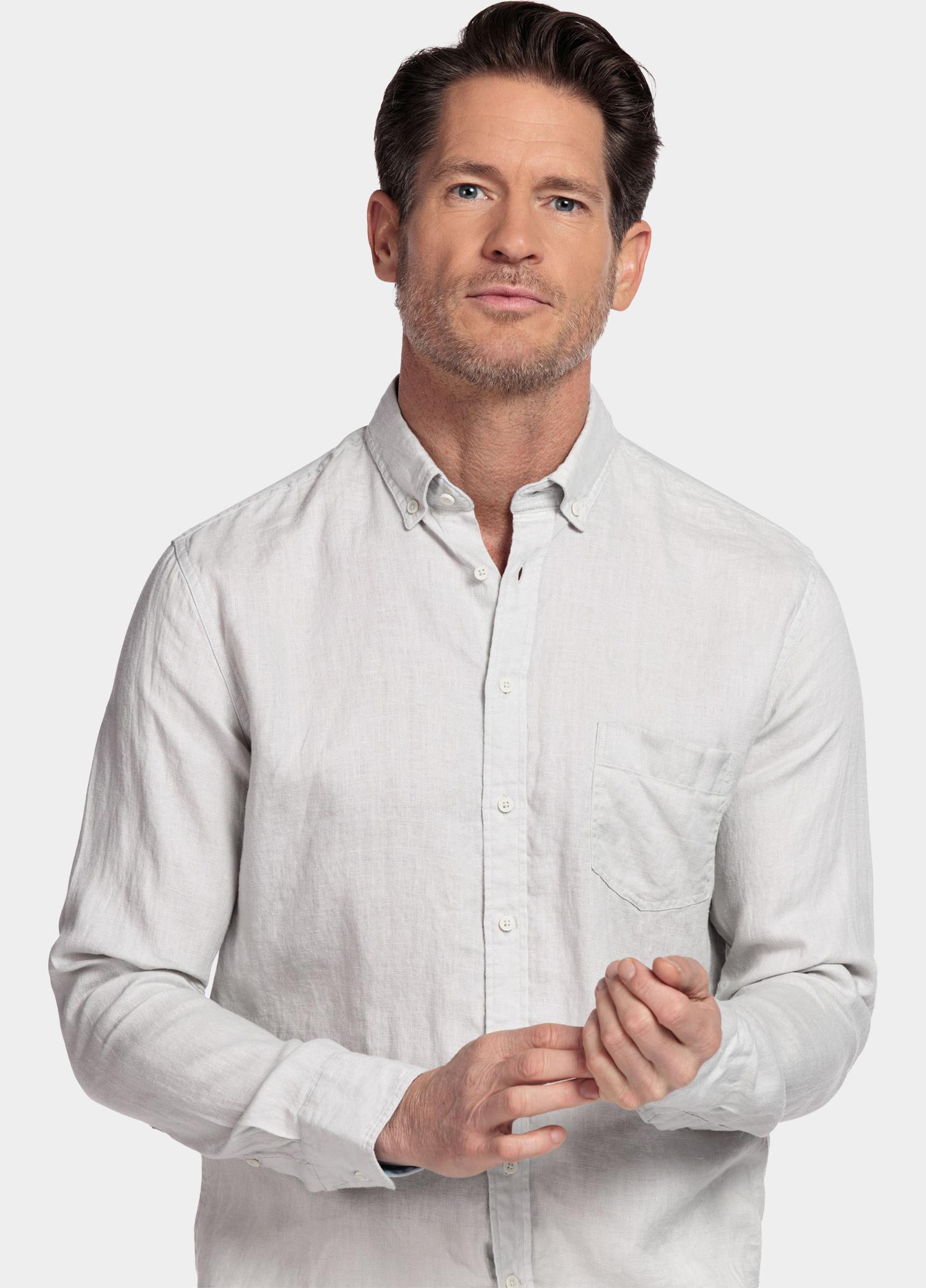 Giordano Overhemd heren Grijs Ivy Long Sleeve Button Down S 617009/91