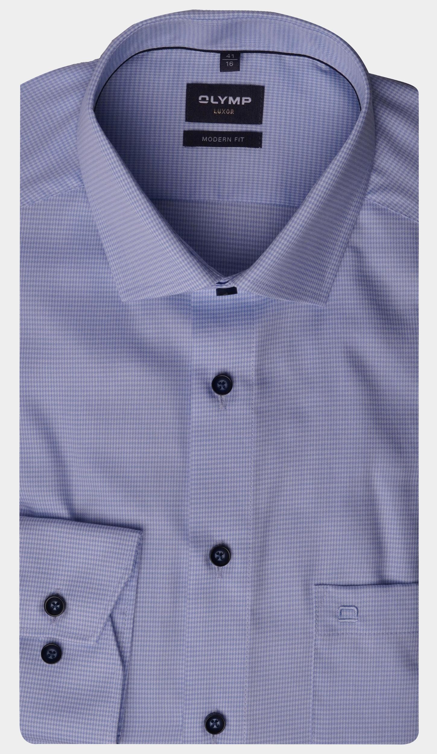 Olymp Business hemd lange mouw Blauw 120864-Hemden 120864/11