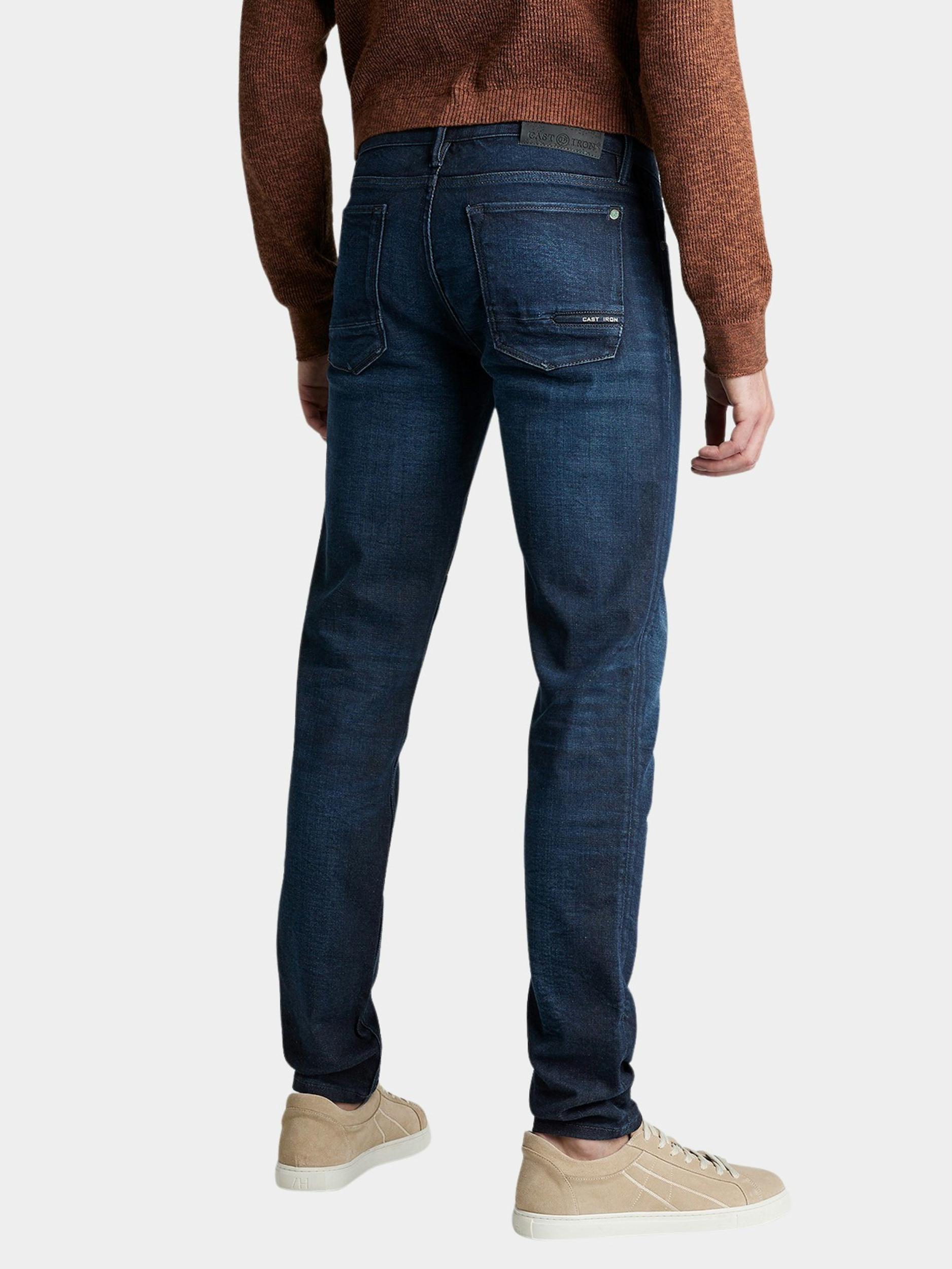 Cast Iron 5-Pocket Jeans Blauw RISER SLIM DARK BLUE TONE CTR390/DBT
