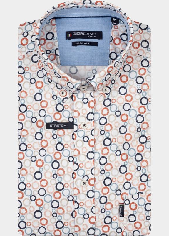 Giordano overhemd korte mouw heren Rood League Short Sleeve Button Do 616019/30