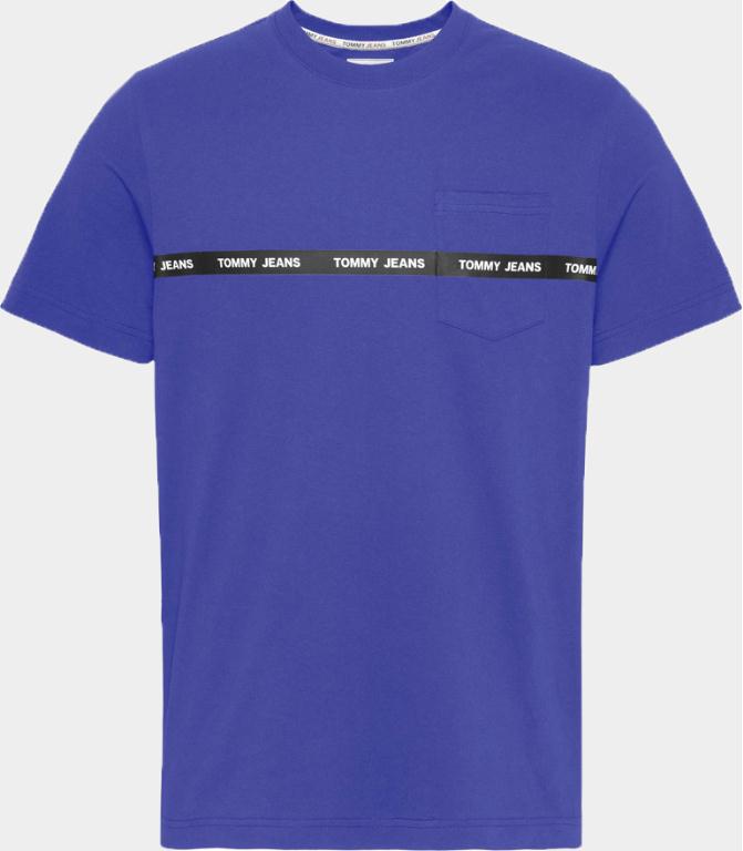 Tommy Jeans T-shirt korte mouw Blauw TJM Branded Tape Tee DM0DM11410/VQ6
