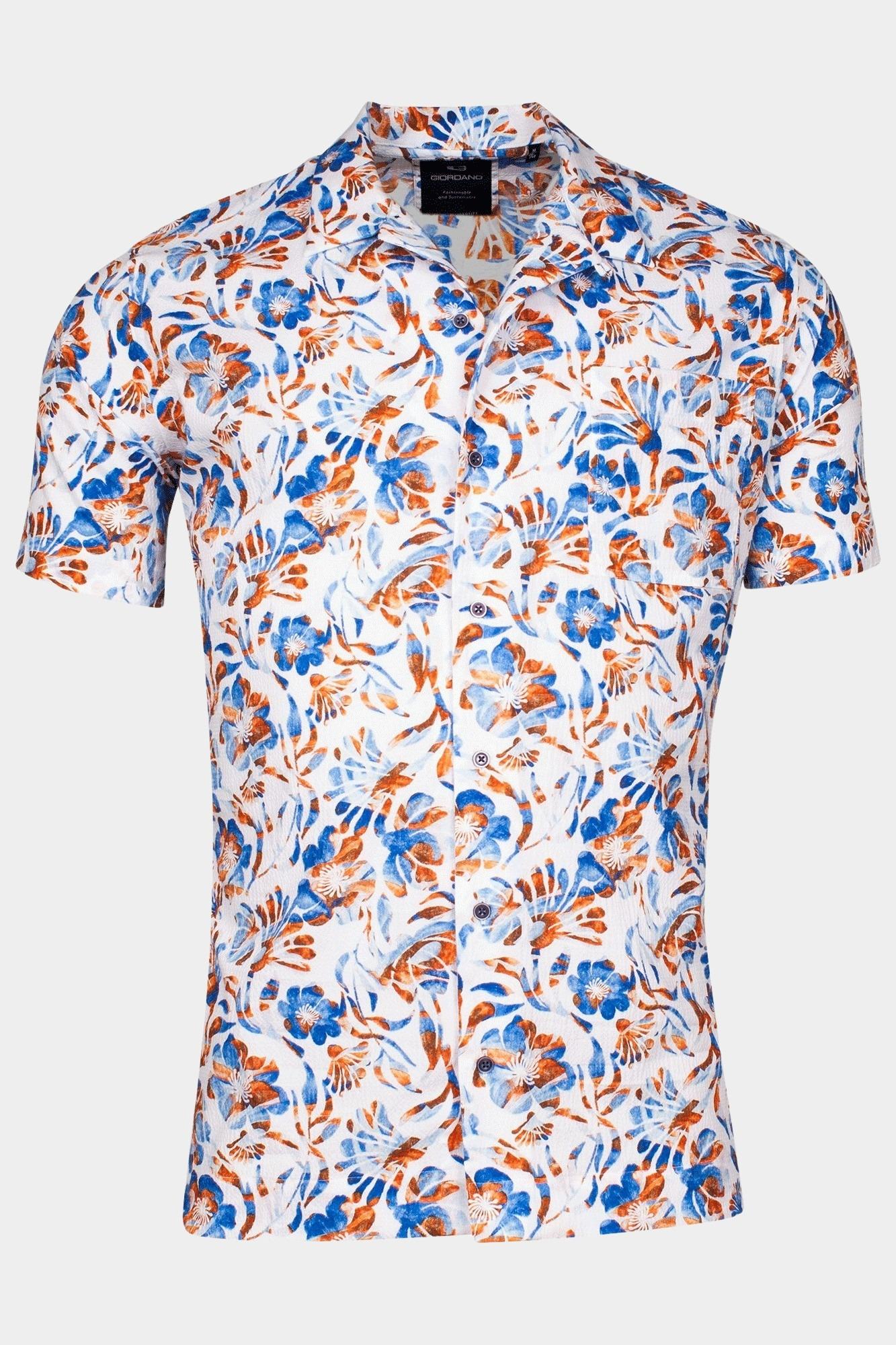 Giordano Casual hemd korte mouw Wit Vigo short sleeve resort Seer 516849/10