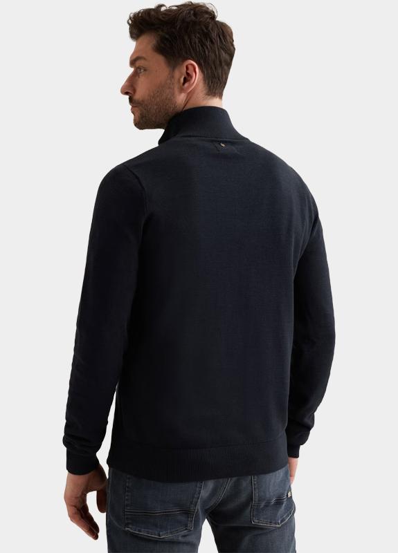 PME Legend Half Zip Blauw Half zip collar cotton modal PKW2602328/5281