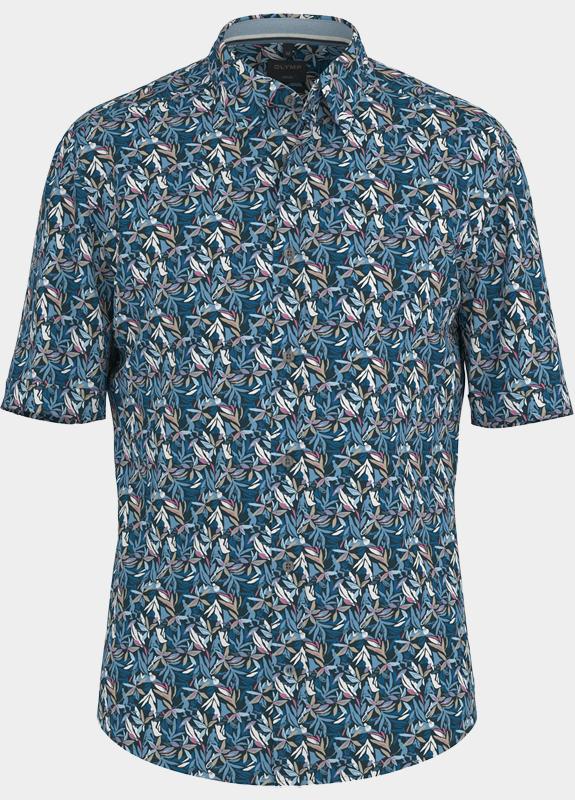 Olymp overhemd korte mouw heren Blauw Casual 400412/18