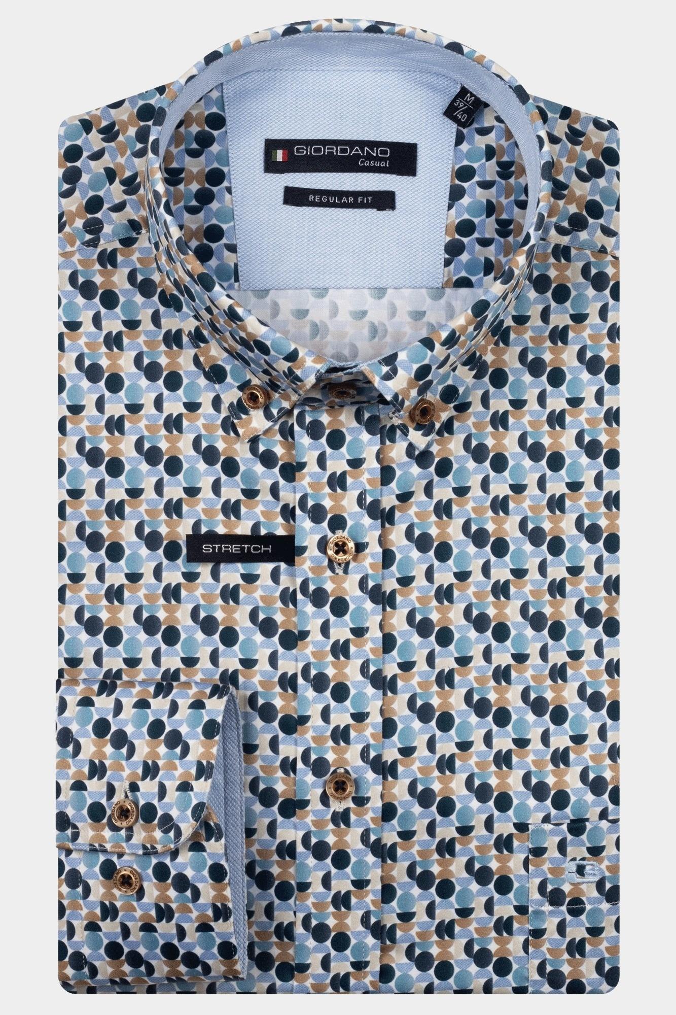 Giordano Casual hemd lange mouw Blauw Ivy long sleeve button down S 527013/60
