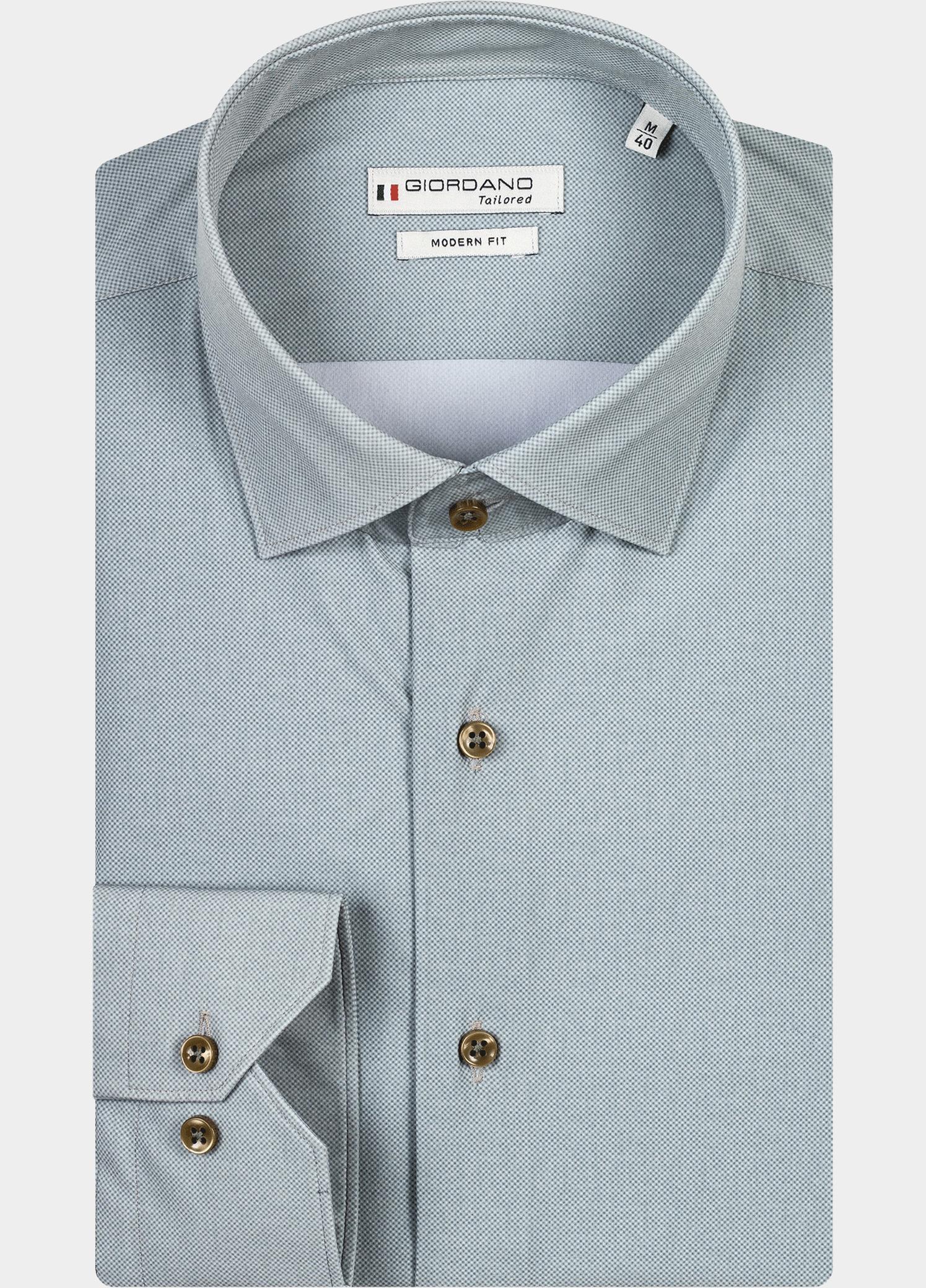 Giordano Overhemd heren Groen Maggiore, LS Semi Cutaway Sup 417809/70