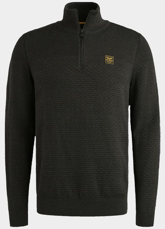 PME Legend Half Zip Zwart Half zip collar cotton moulin PKW2510301/999