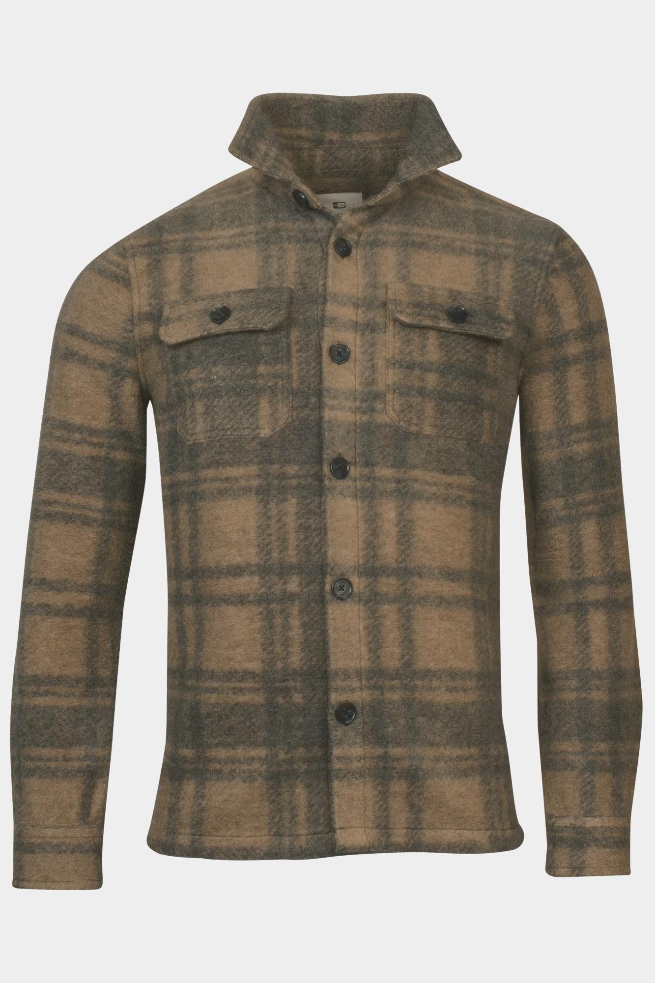 Giordano Overshirt Beige Overshirt Jacket Check Big Ch 327509/82