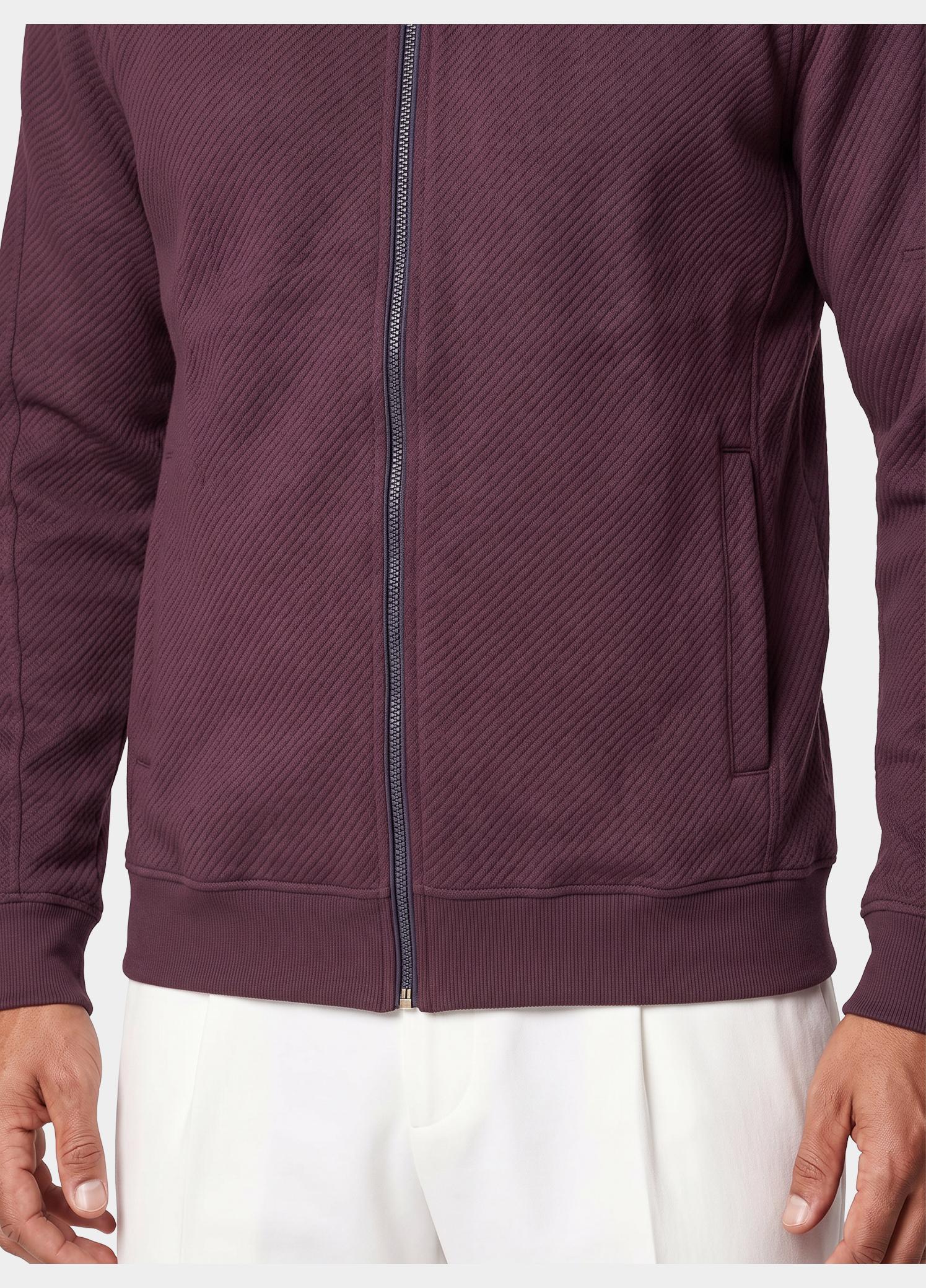 Baileys sweatvest heren Paars Sleeve Pocket, Diagonal Struc 622220/49