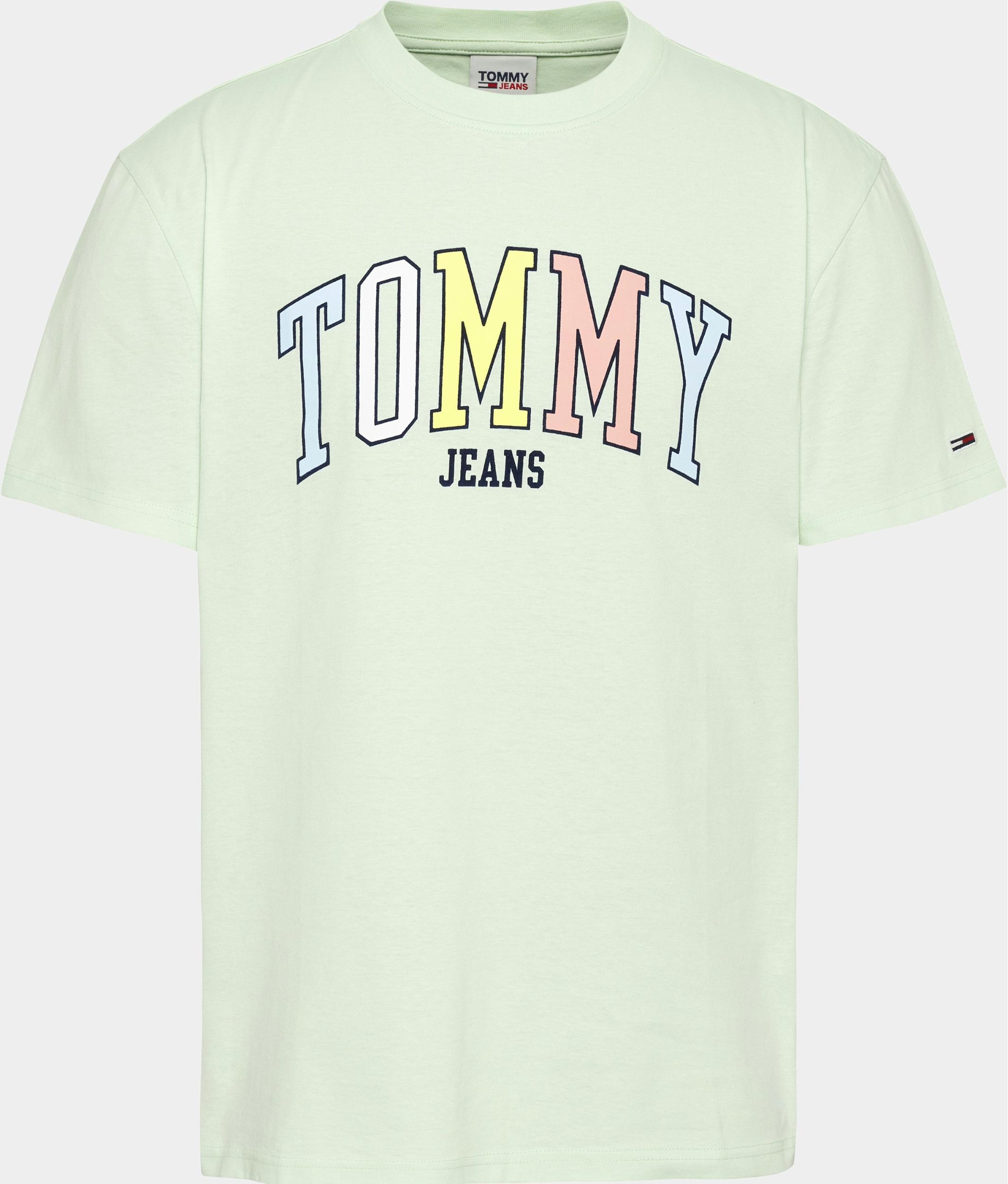 Tommy Jeans T-shirt korte mouw Groen TJM CLSC College Pop DM0DM16401/LXW