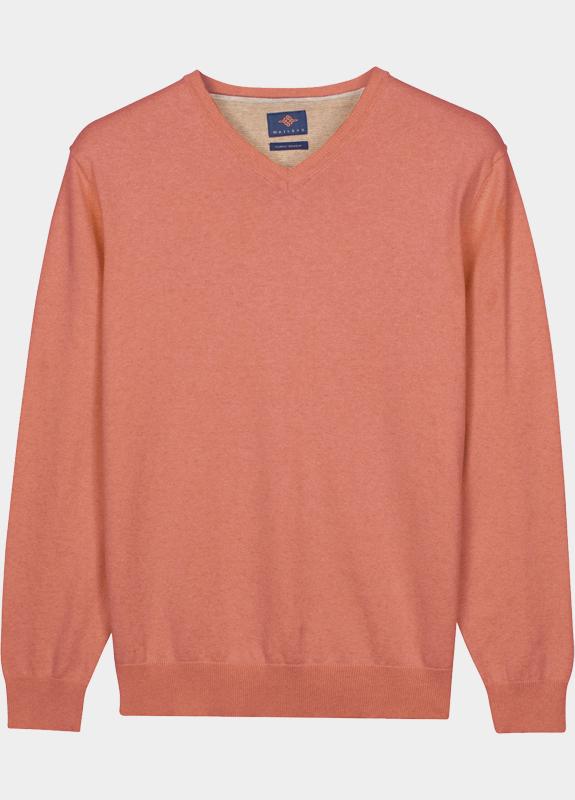 Baileys Pullover heren Oranje V-Neck Pullover  12gg Single 618100CCT-3/355