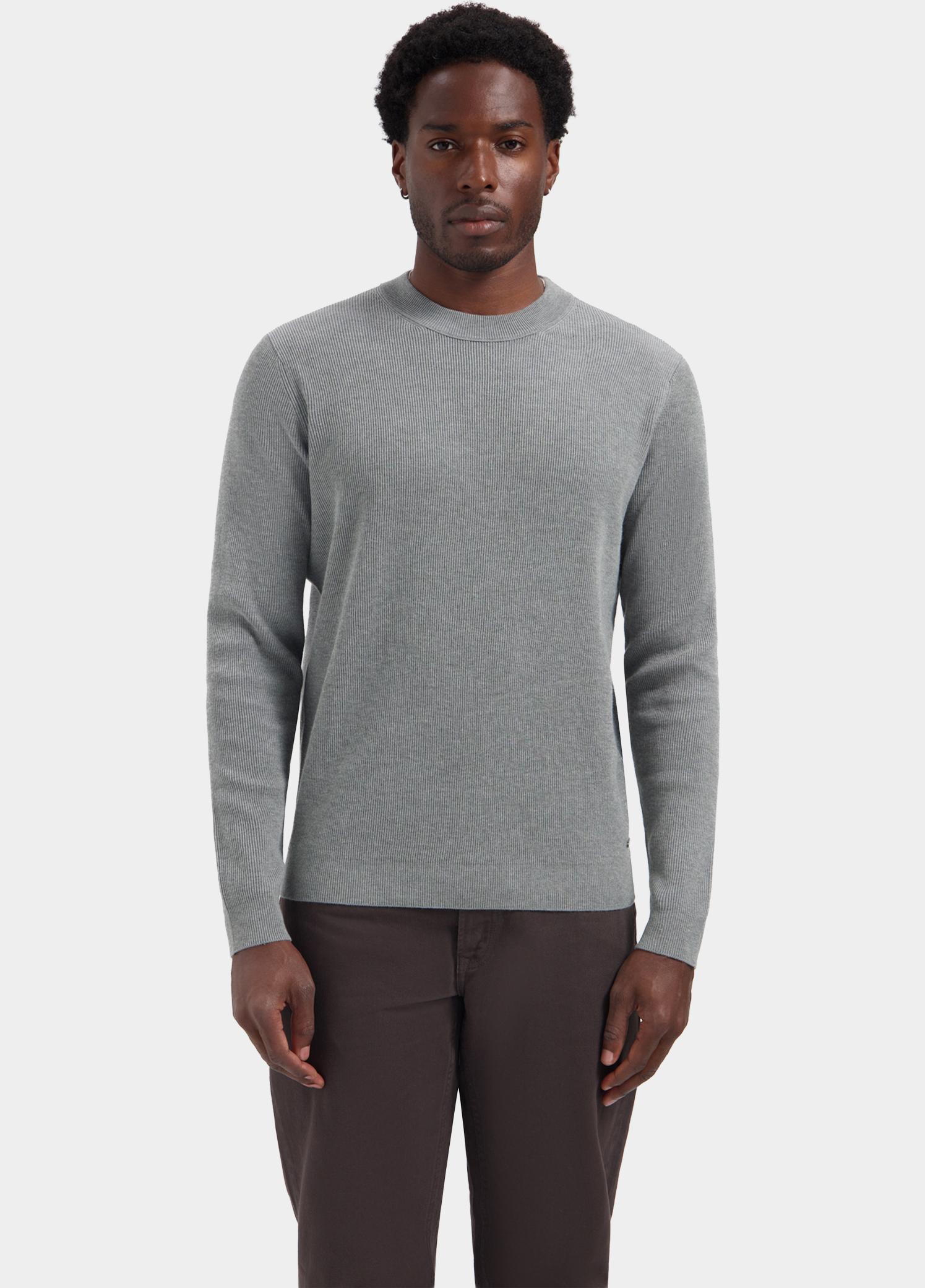 Dstrezzed Pullover heren Grijs Oscar Rib Mockneck 406824/894