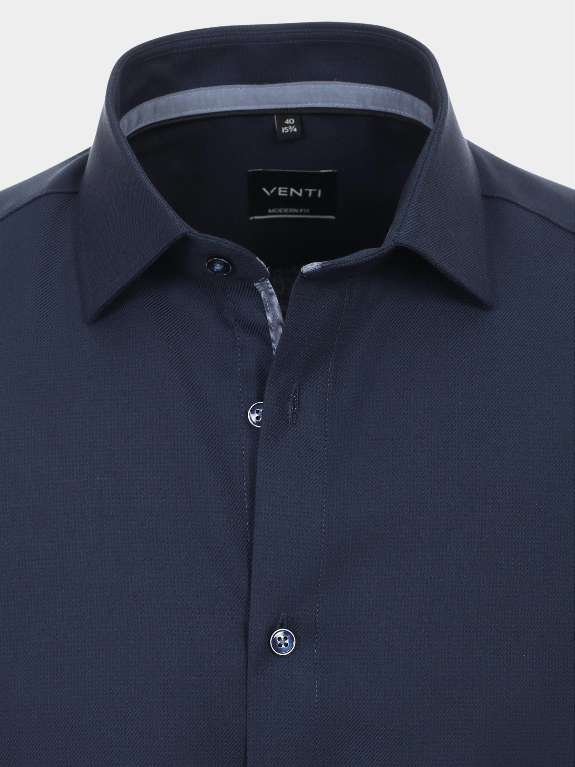 Venti Business hemd lange mouw Blauw Kent Modern Fit 134023600/102