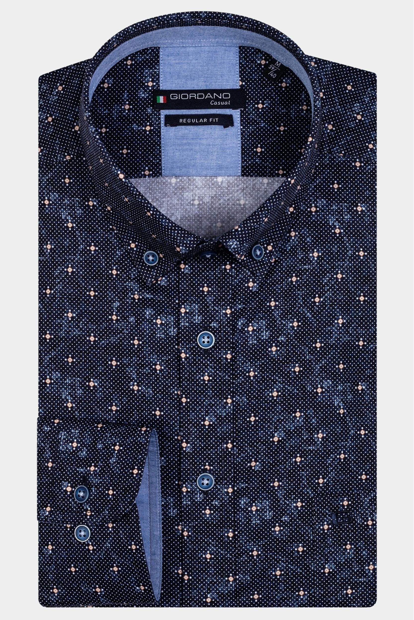 Giordano Casual hemd lange mouw Blauw Ivy 227032/60