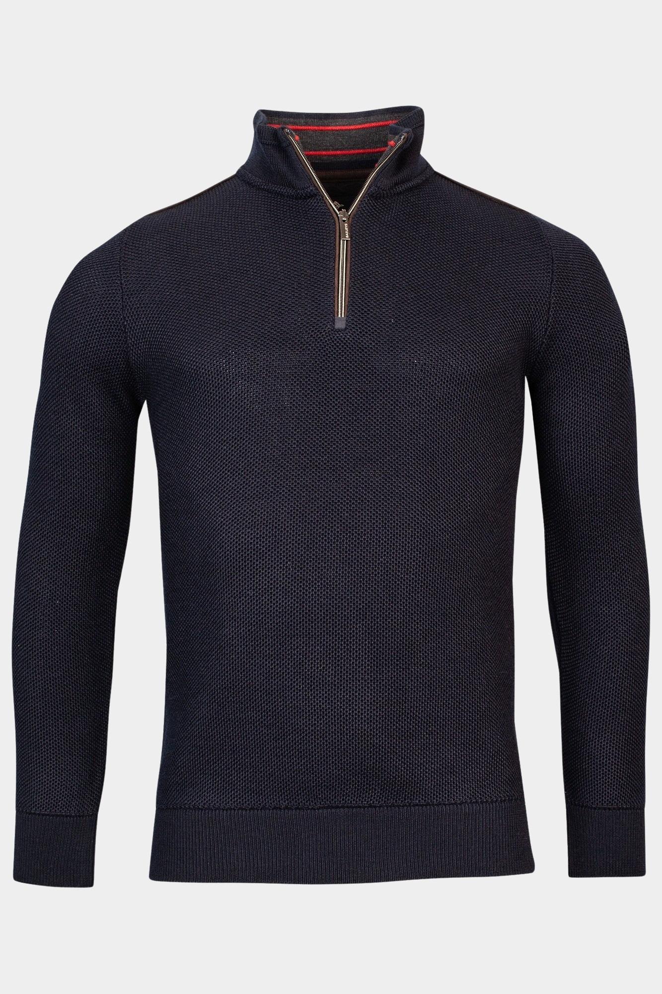 Baileys Half Zip Blauw Pullover 1/2 zip  10gg all ov 328427/60