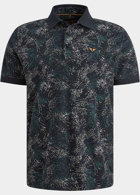 PME Legend Polo korte mouw Blauw Short sleeve polo slub jersey PPSS2604858/5282