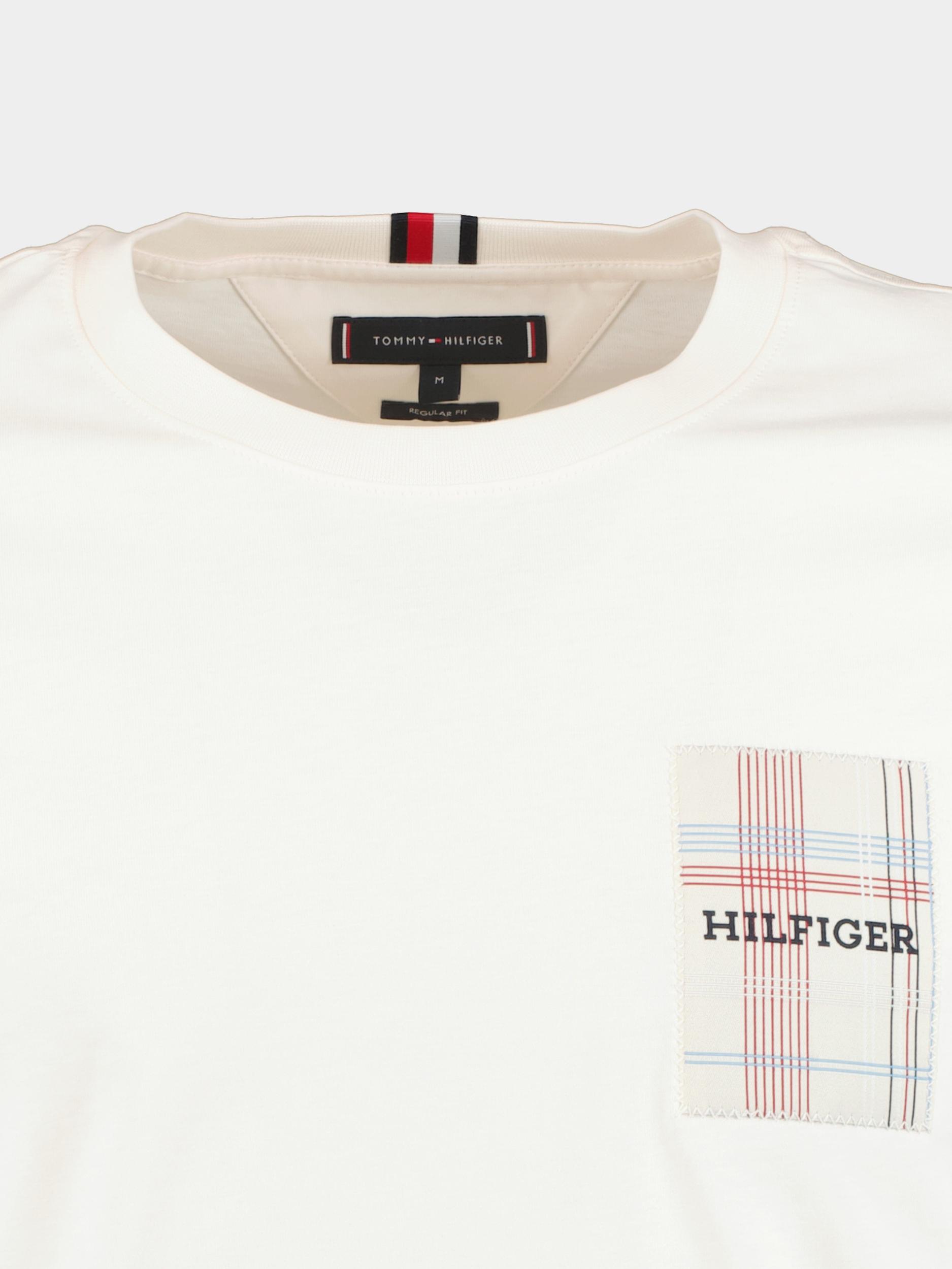 Tommy Hilfiger T-shirt korte mouw Wit Monotype Woven Label Tee MW0MW35459/YBR