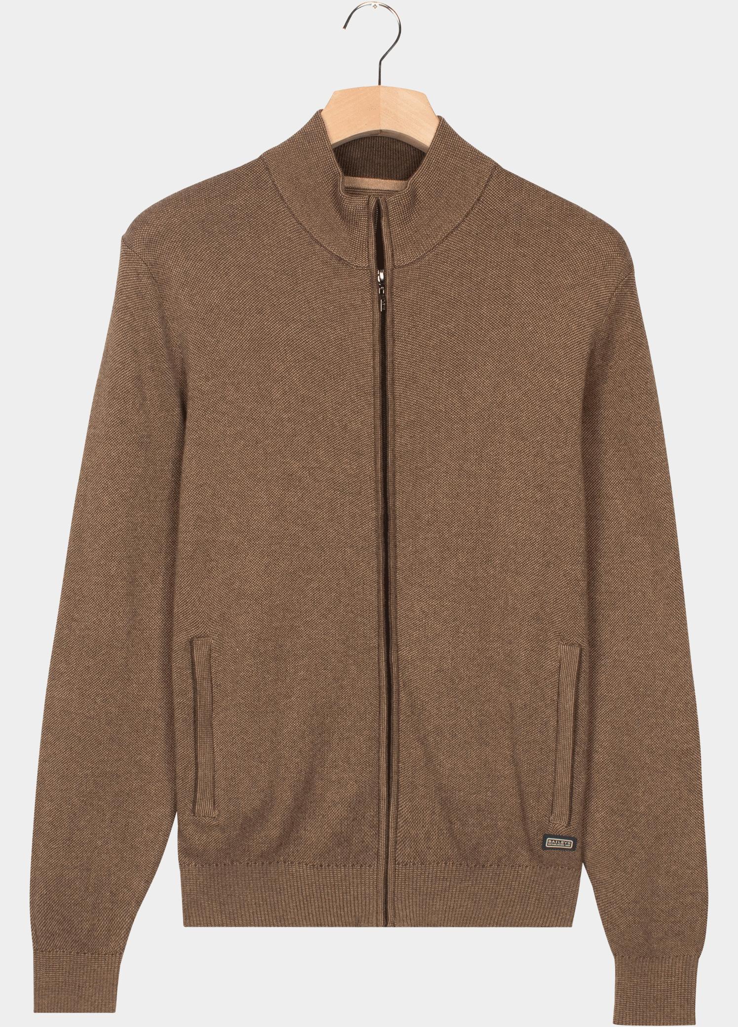 Baileys Vest heren Bruin Cardigan Zip  all-over 2-tone 522009/865