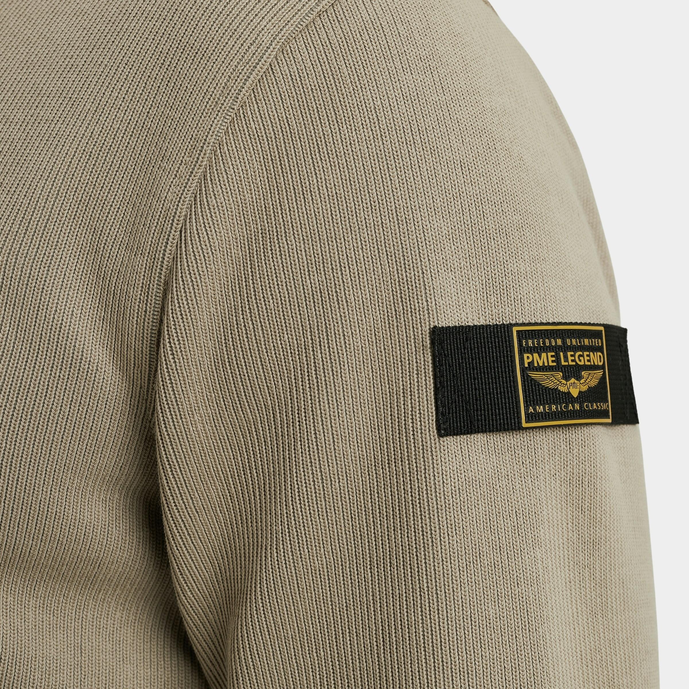 PME Legend Half Zip Groen Half zip collar knit look jer PSW2509457/8011