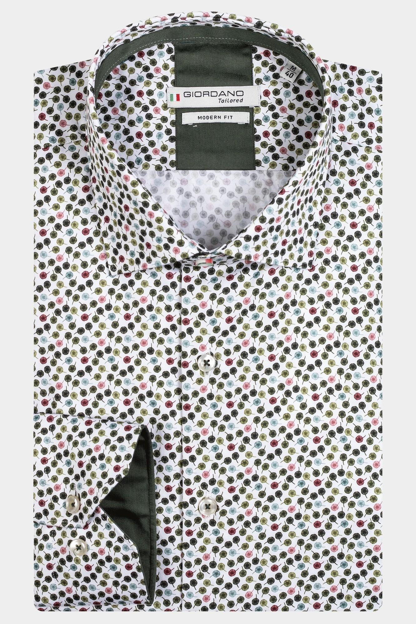 Giordano Casual hemd lange mouw Groen Maggiore, LS Semi Cutaway  Sm 327855/70