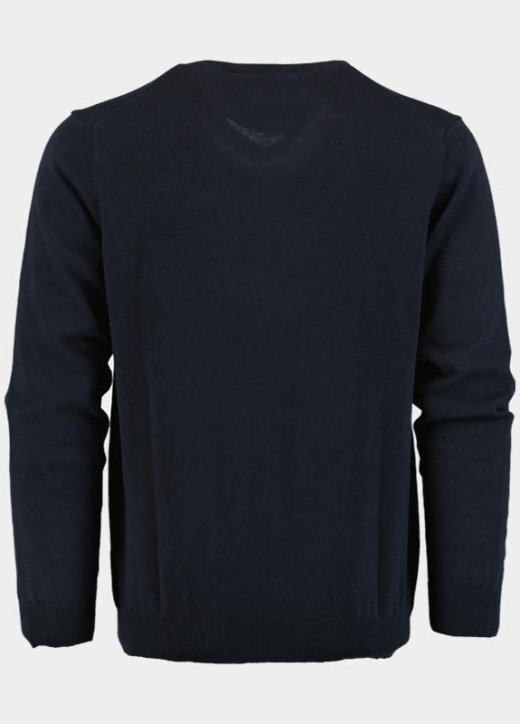 Bos Pullover Blauw V-hals 100% katoen 528100CCT-13/60