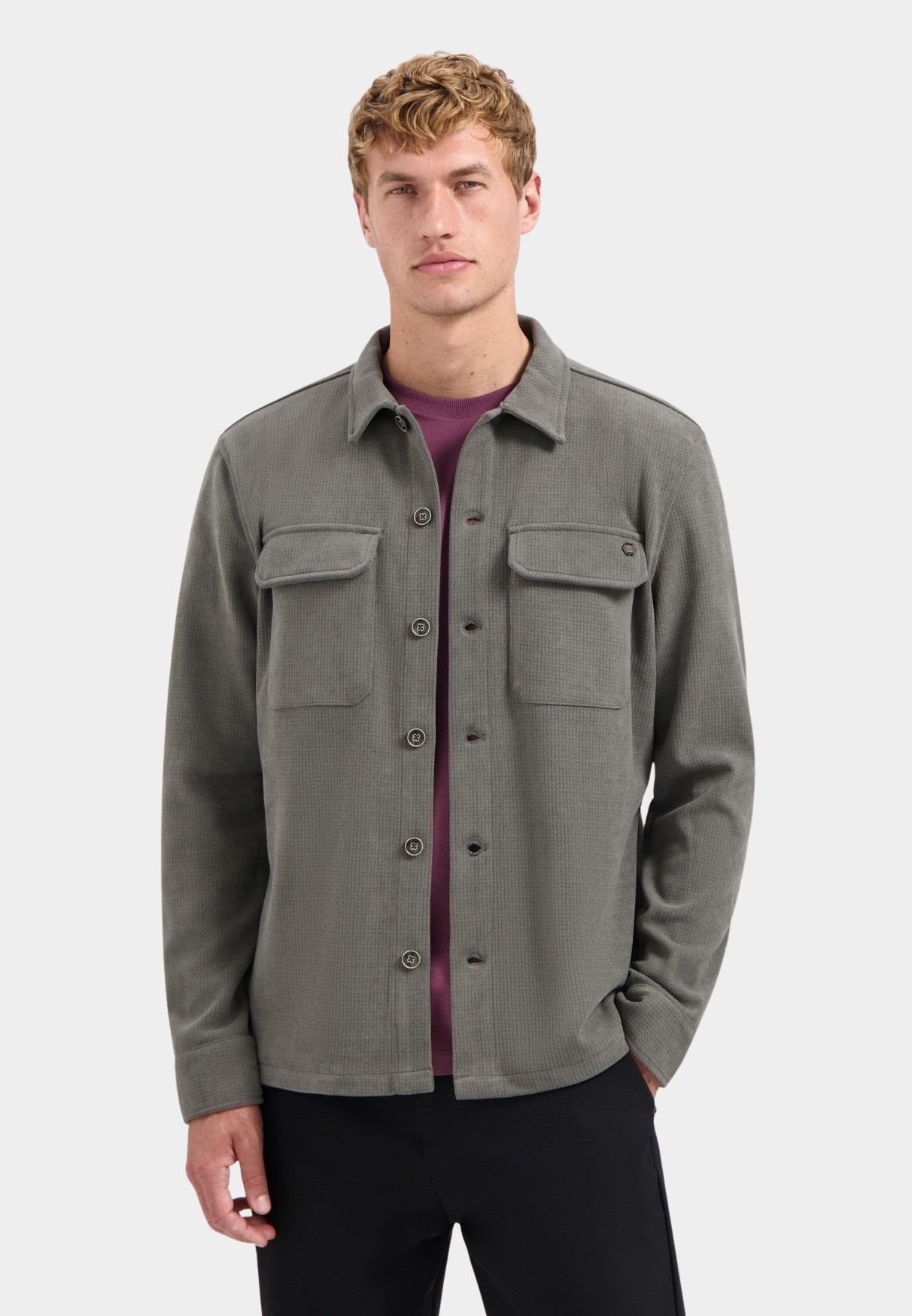 No Excess Overshirt Beige Overshirt Button Relief Sweat 29510806SN/118