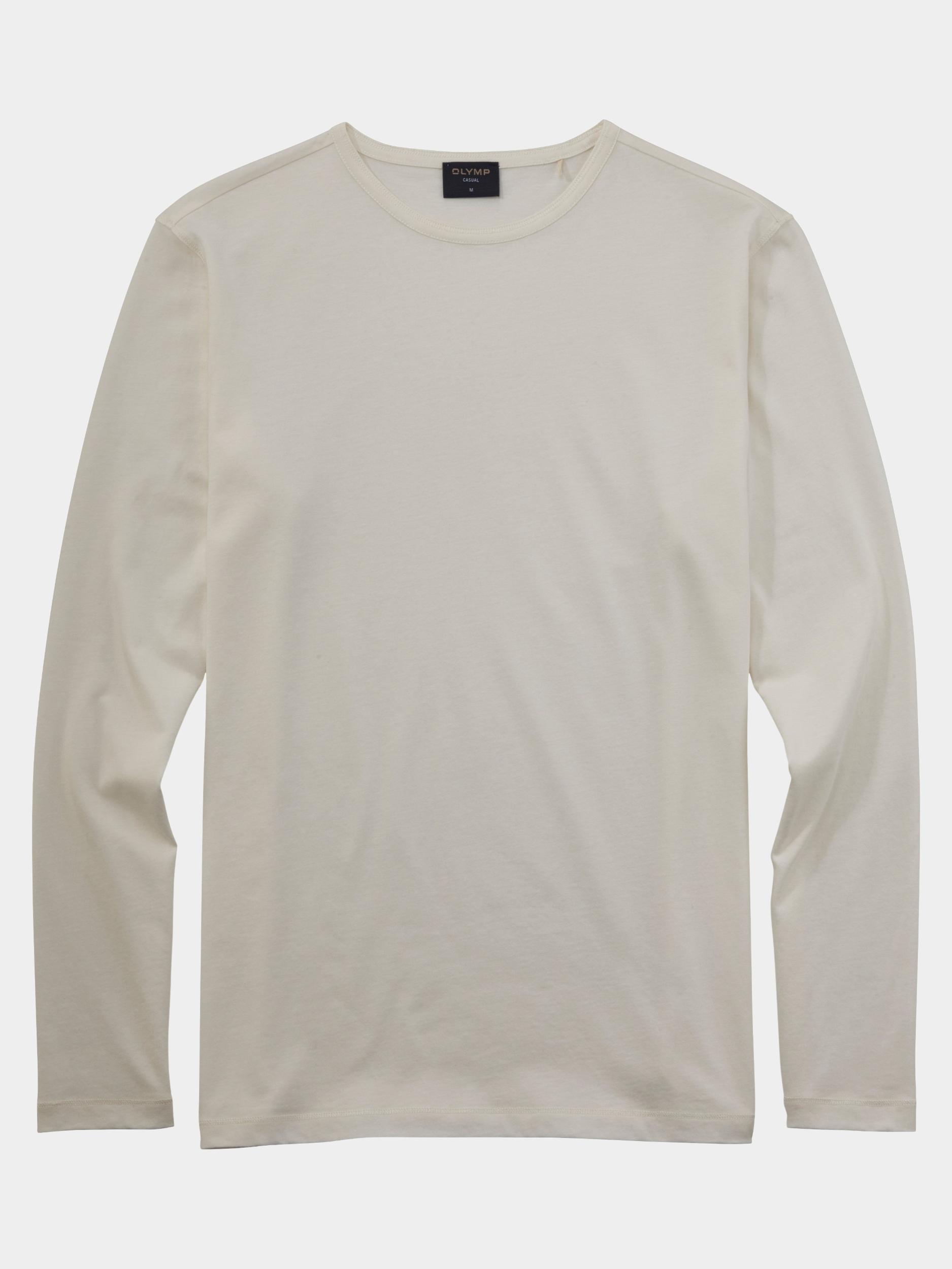Olymp T-shirt lange mouw Beige Crewneck Casual 560424/01