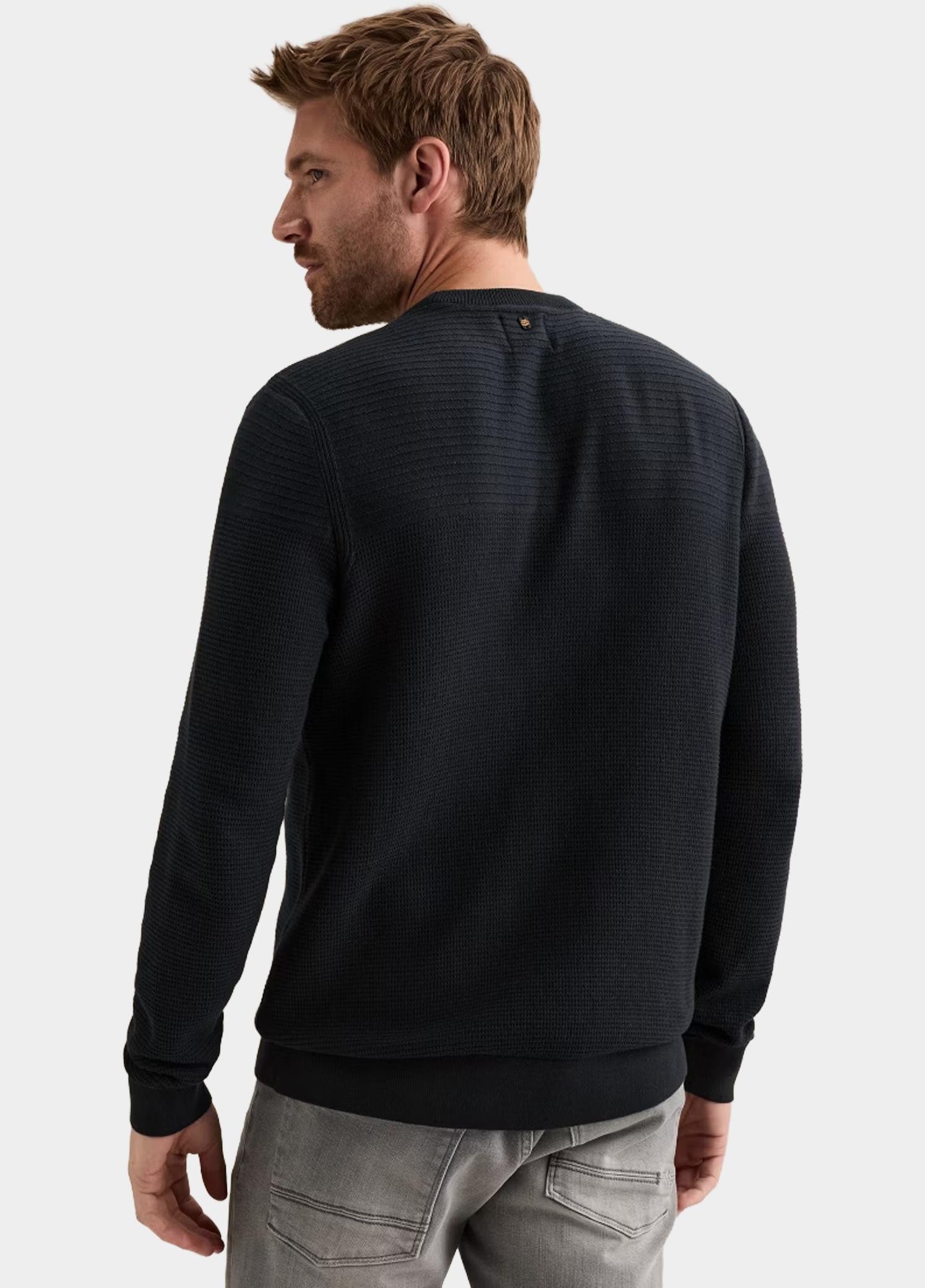 PME Legend Pullover heren Blauw R-neck cotton mouline PKW2610300/5281