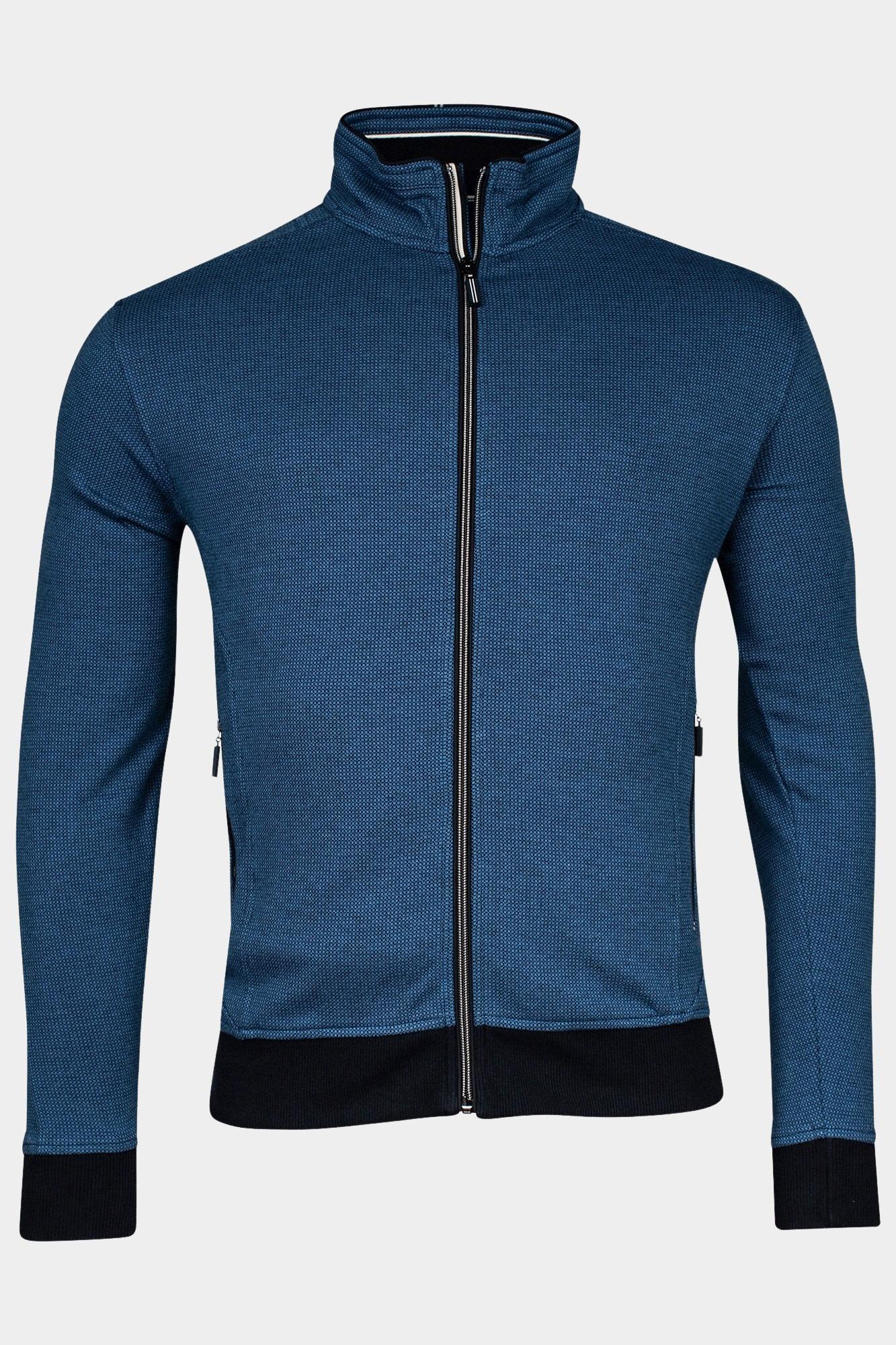 Baileys Vest Blauw Sweat Cardigan Zip  2-tone ja 412237/60