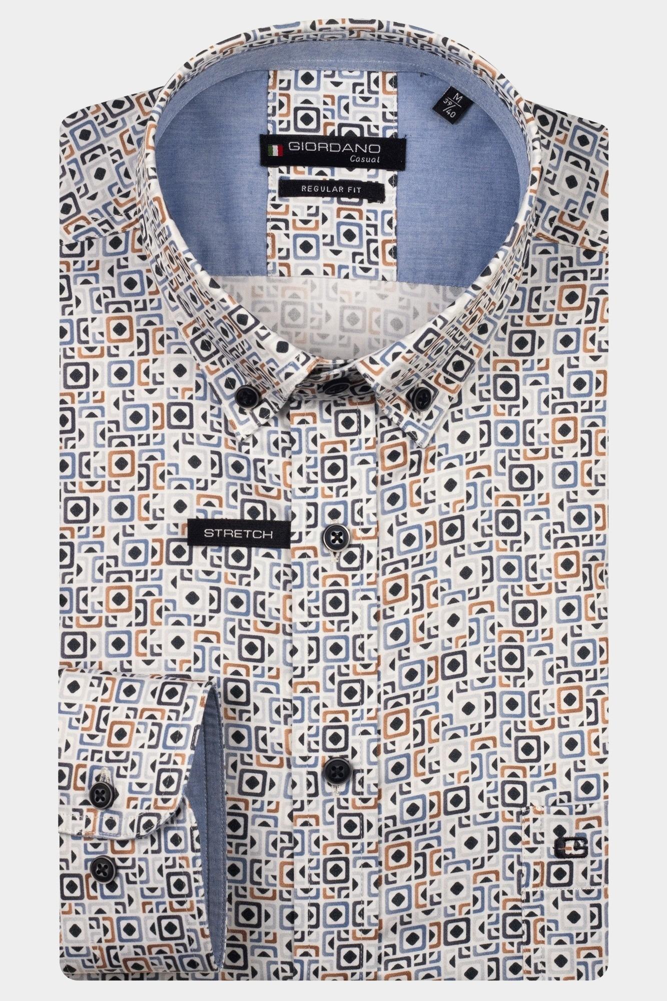 Giordano Casual hemd lange mouw Blauw Ivy long sleeve button down S 527021/60