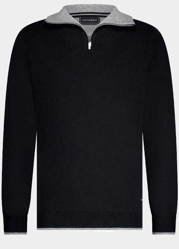 Scotland Blue Pullover Blauw Age Halfzip Pullover SPE25305AG31SB/290 navy