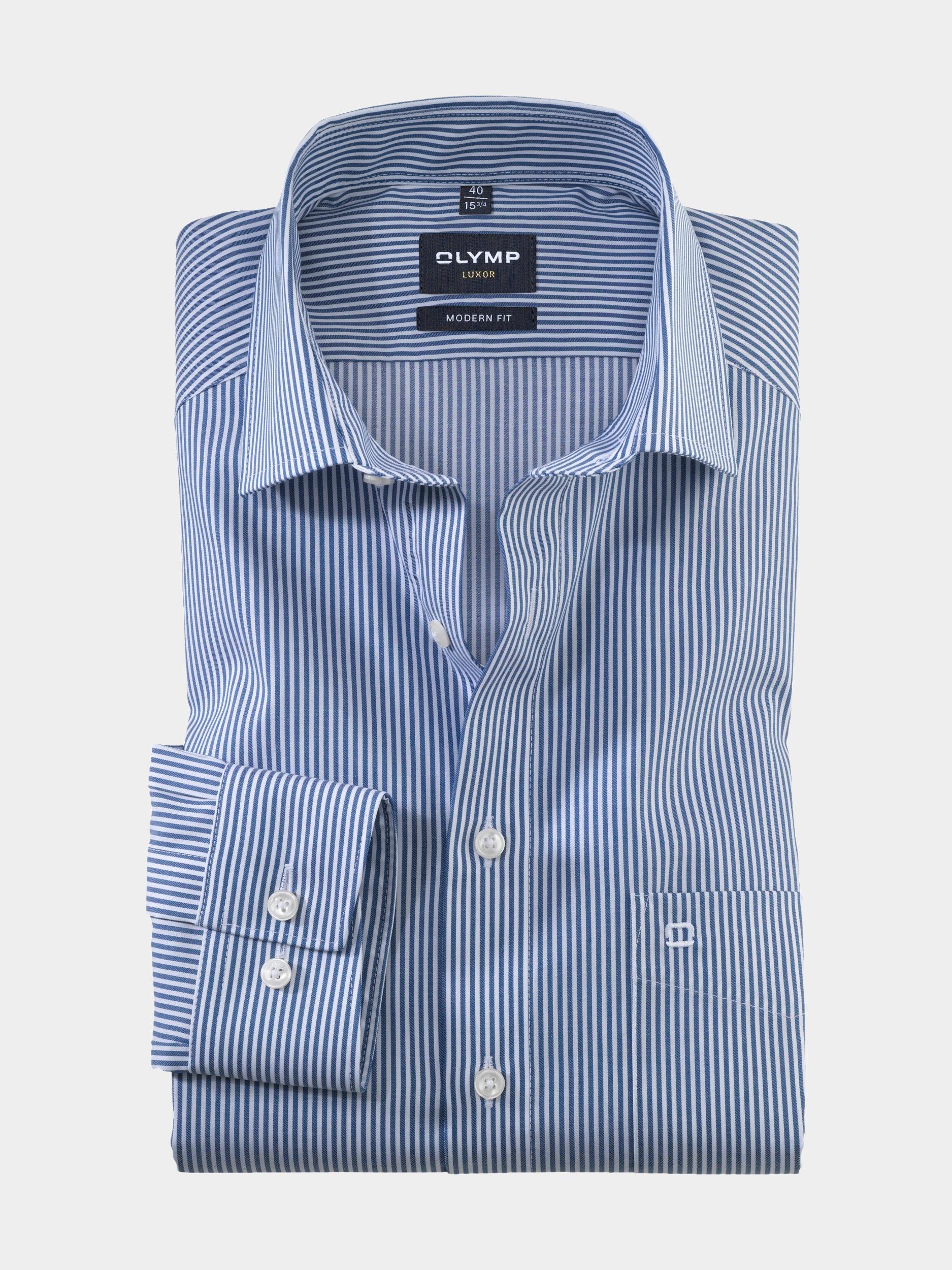 Olymp Business hemd lange mouw Blauw 0746/64 Hemden 074664/18