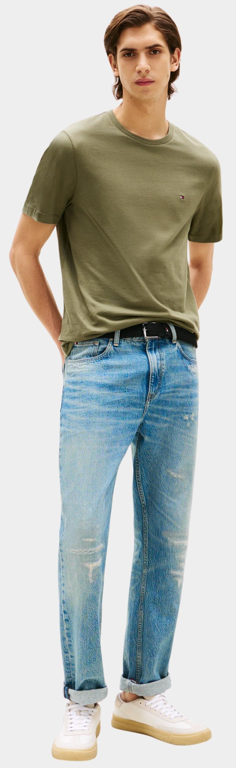Tommy Hilfiger T-shirt korte mouw Groen ESS Seasonal Reg Fit Solid Tee MW0MW39995/PLI