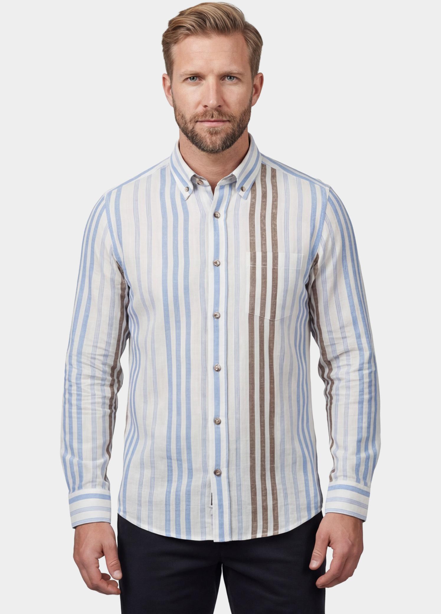 Giordano Overhemd heren Blauw Ivy Long Sleeve Button Down S 617109/61